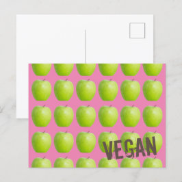 Vegan Apple Mönster för vegetarian Fruit älskare Helg Vykort