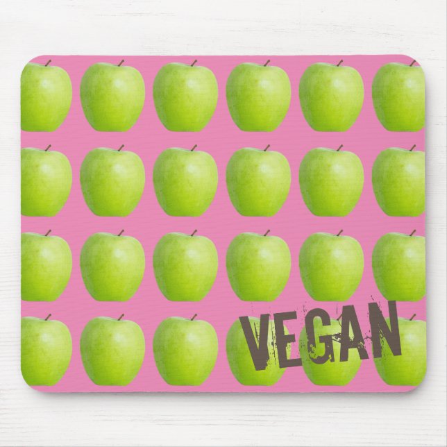 Vegan Apple Mönster för vegetarian Fruit älskare Musmatta (Framsidan)