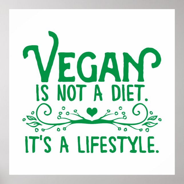 Vegan är ingen diet poster (Framsidan)
