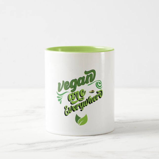 vegan-are-everywhere Tvåtons kaffemugg (Center)