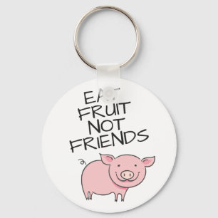 Vegan äter frukt, inte vänner söt rosa nyckelring