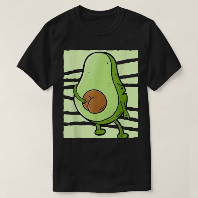 Vegan avocado butt Fleitarian Vegetarian  T Shirt (Design framsida)