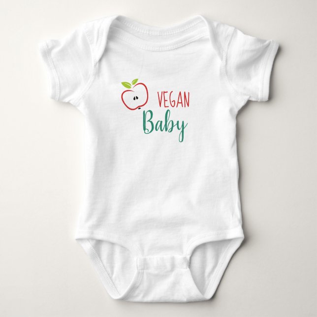 Vegan Baby Cute Apple T Shirt (Framsida)