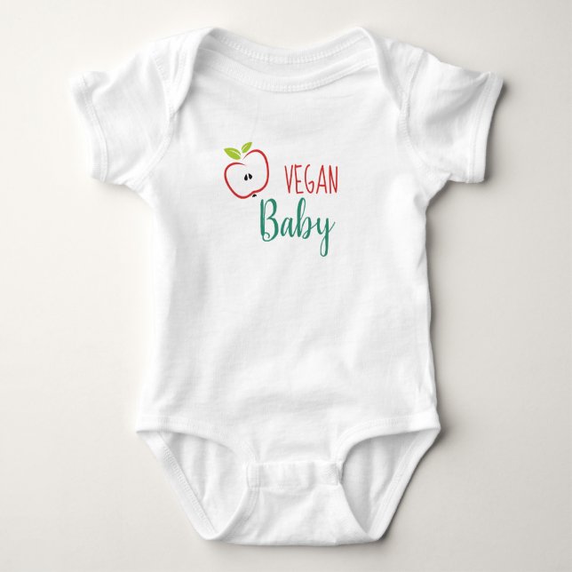 Vegan Baby Söt Äpple T Shirt (Framsida)