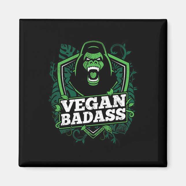 Vegan Bad Fitness Gorilla Bodybuilding Beast Magnet (Framsidan)