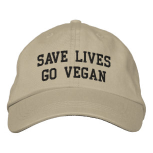 Vegan Baseball Cap (svart text) Broderad Keps