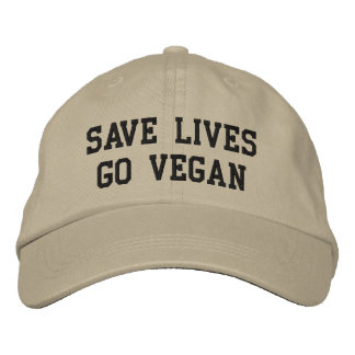 Vegan Baseball Cap (svart text) Broderad Keps