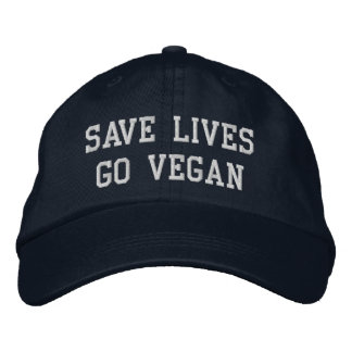 Vegan Baseball Cap (vit text) Broderad Keps