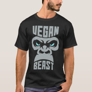 Vegan Beast Workout Muscle Gorilla Gym Bodybuildin T Shirt