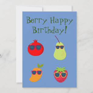 Vegan Berry Birthday-hälsningskort Julkort