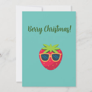 Vegan Berry-jul med jordgubbskort Julkort