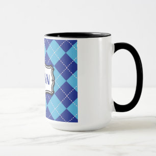 Vegan (Blue Argyle Mönster) Mugg