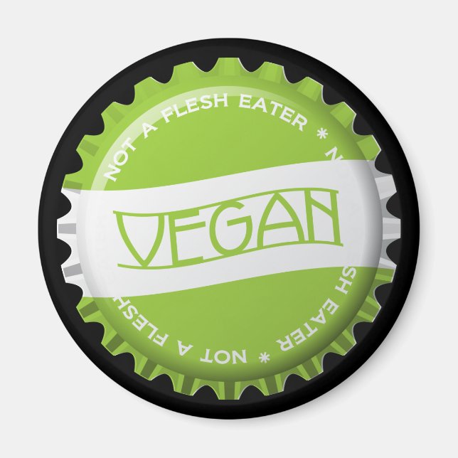 Vegan Bottlecap Magnet (Framsidan)