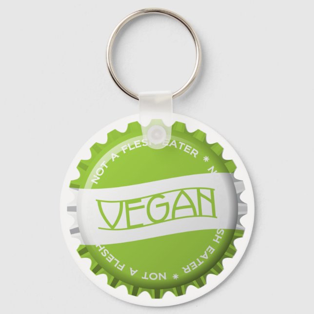 Vegan Bottlecap Nyckelring (Framsida)