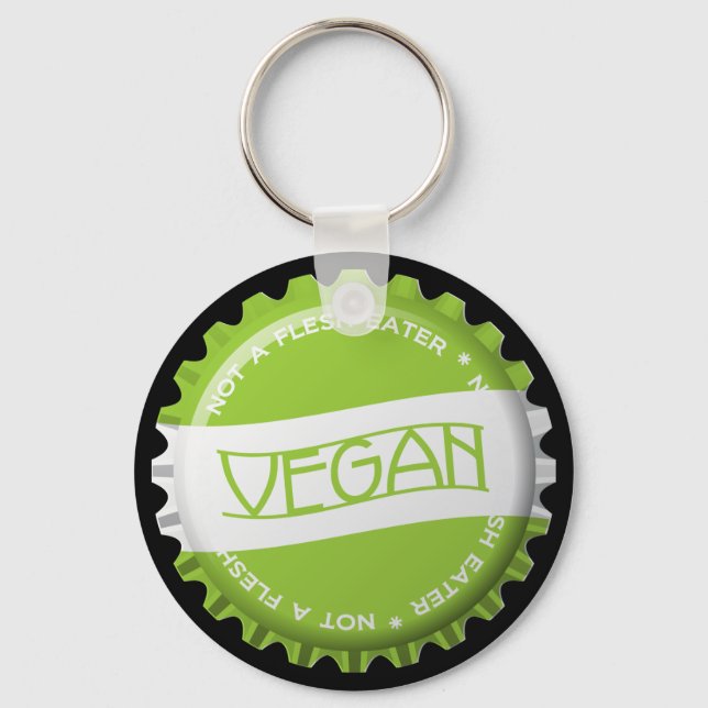 Vegan Bottlecap Nyckelring (Framsida)
