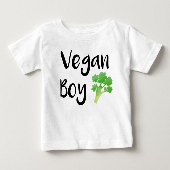 "Vegan Boy" broccoli baby-skjorta T-shirt (Framsida)