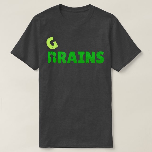 Vegan Brain och Grain Veggies kärlek Vegetarian 14 T Shirt (Design framsida)