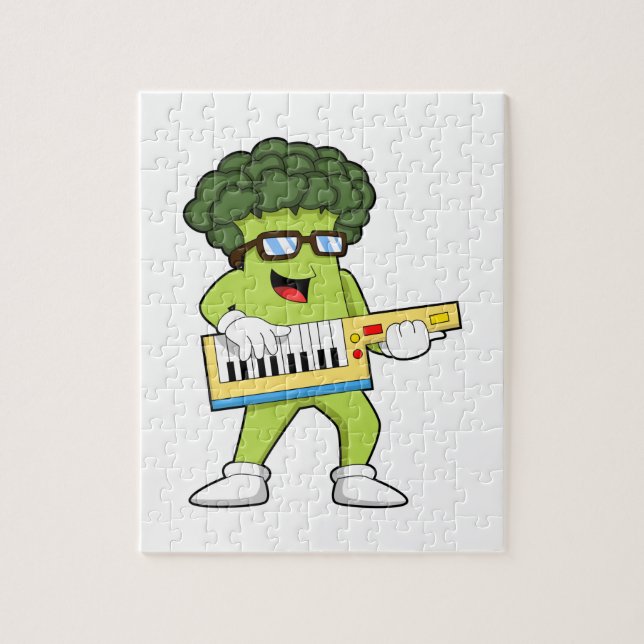 Vegan Broccoli på Music med Guitar Pussel (Vertikal)