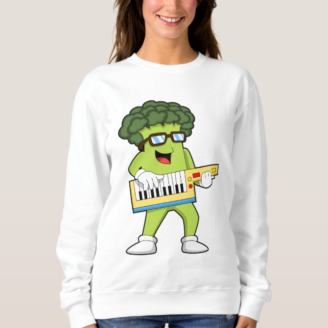 Vegan Broccoli på Music med Guitar T Shirt (Framsida)
