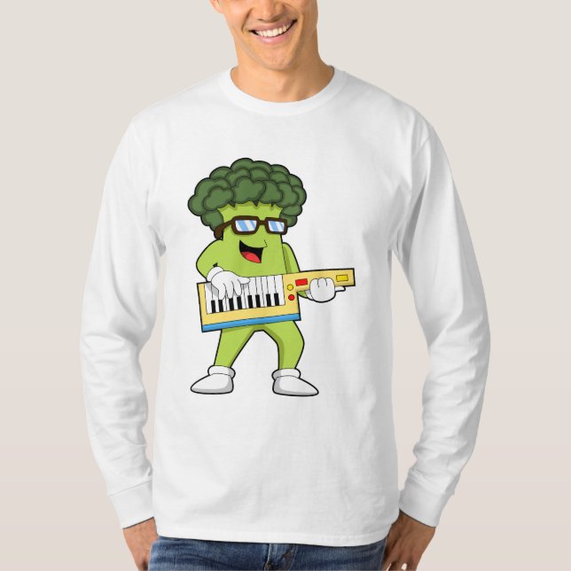 Vegan Broccoli på Music med Guitar T Shirt (Framsida)