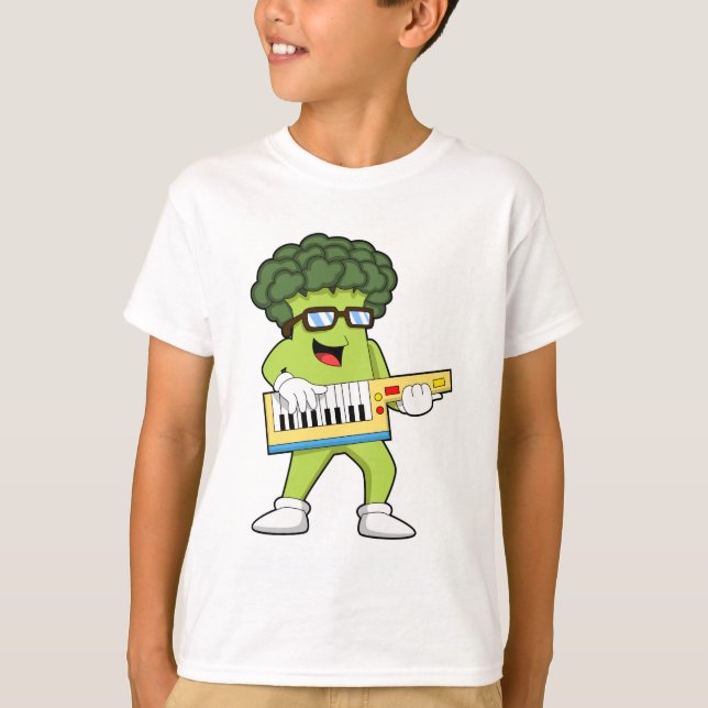 Vegan Broccoli på Music med Guitar T Shirt (Framsida)