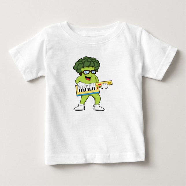 Vegan Broccoli på Music med Guitar T Shirt (Framsida)