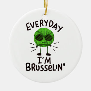 Vegan Brussels Sprouts Julgransprydnad Keramik