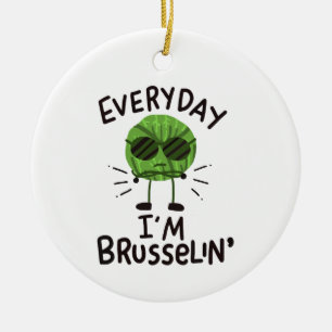 Vegan Brussels Sprouts Julgransprydnad Keramik