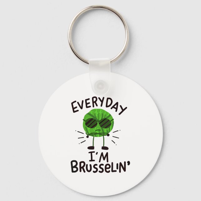 Vegan Brussels Sprouts Nyckelring (Framsida)