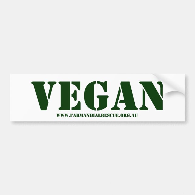 Vegan Bumper Sticker Bildekal (Framsidan)