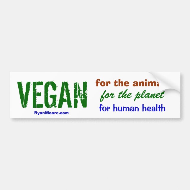 VEGAN BUMPER STICKER BILDEKAL (Framsidan)