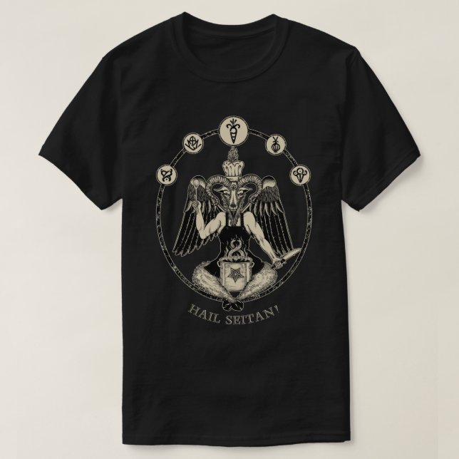Vegan Chef Baphomet Hail Seitan! Classic T-Shirt (Design framsida)