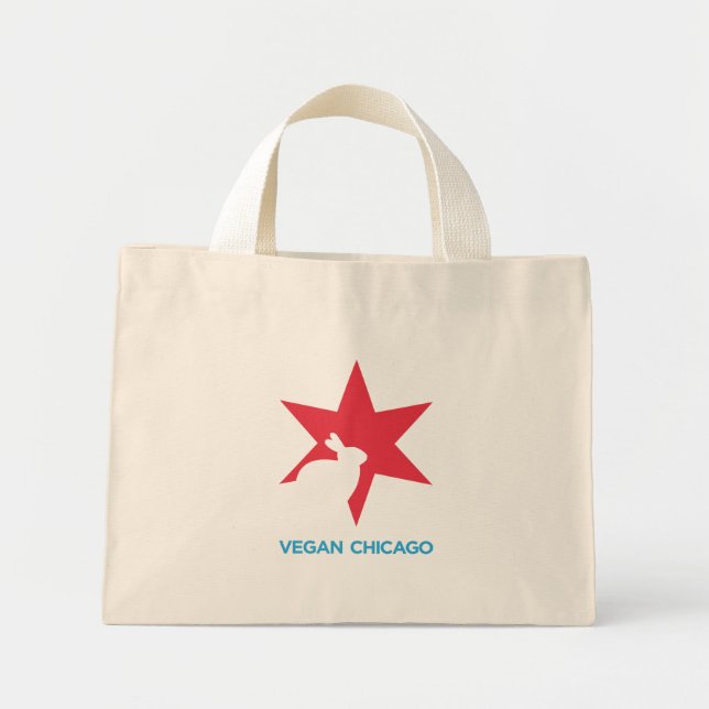 Vegan Chicago Färg Logotyp på Bag Mini Tygkasse (Framsidan)