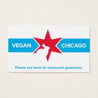 Vegan Chicago Restaurant Card Visitkort