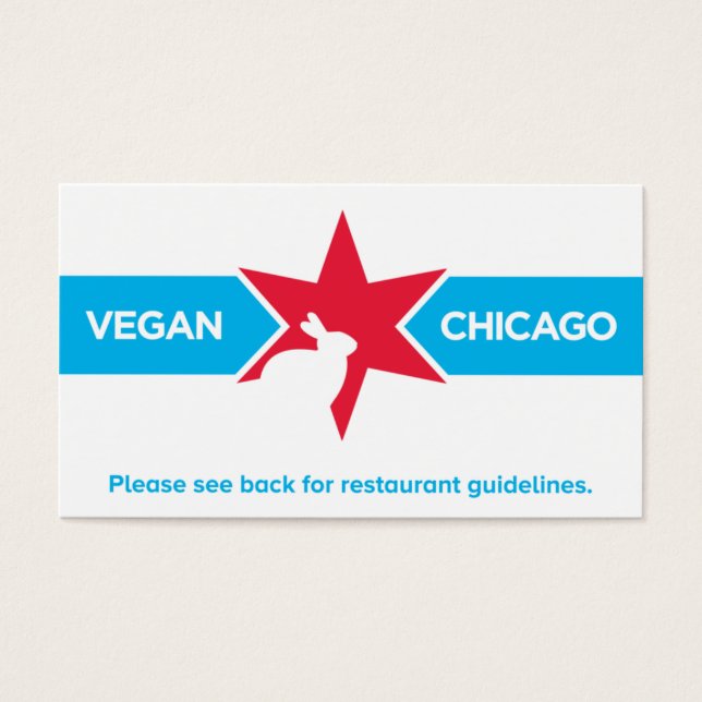 Vegan Chicago Restaurant Card Visitkort (Framsidan)