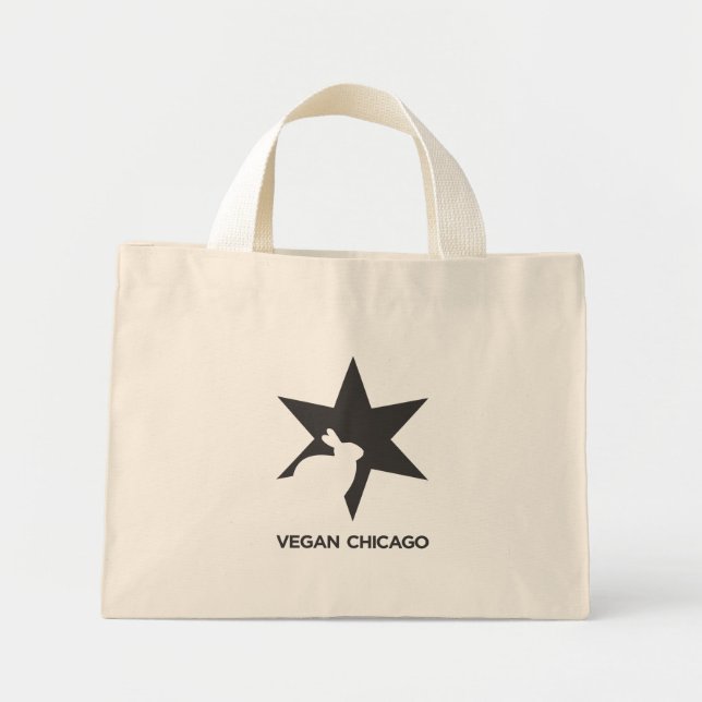 Vegan Chicago Standard Black & White på Bag Mini Tygkasse (Framsidan)