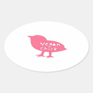 Vegan Chick Stickers Ovalt Klistermärke