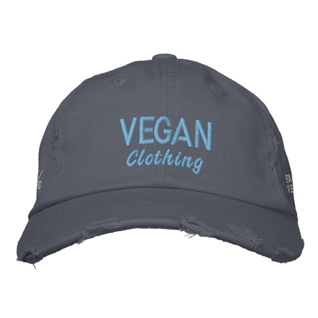 VEGAN Clothing Distress Broderad Keps (Framsida)