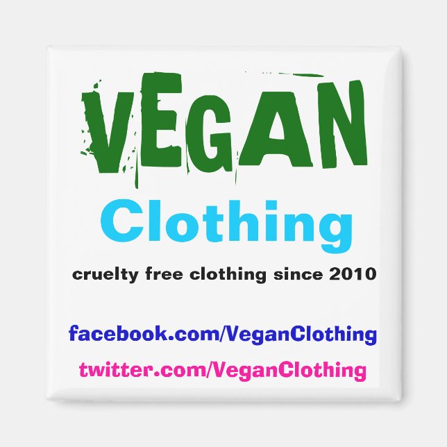 VEGAN Clothing Promo Magnet (Framsidan)