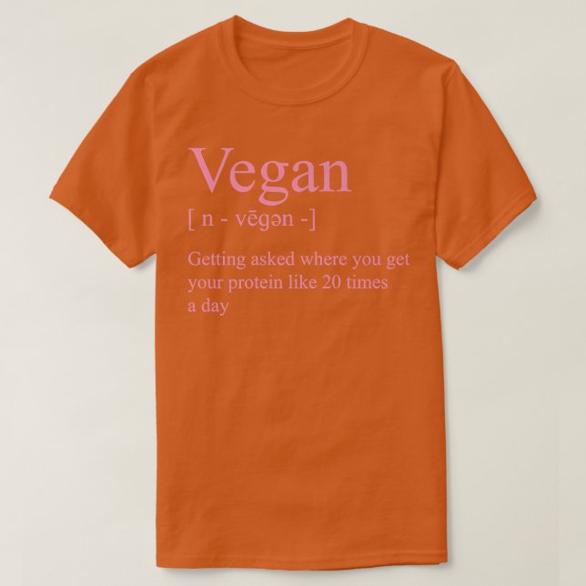 Vegan Definition får frågan var du får din T Shirt (Design framsida)