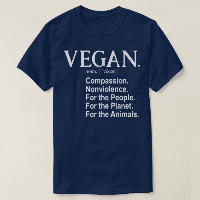 Vegan Definition funny Vegetarian Compassion Nonvi T Shirt (Design framsida)