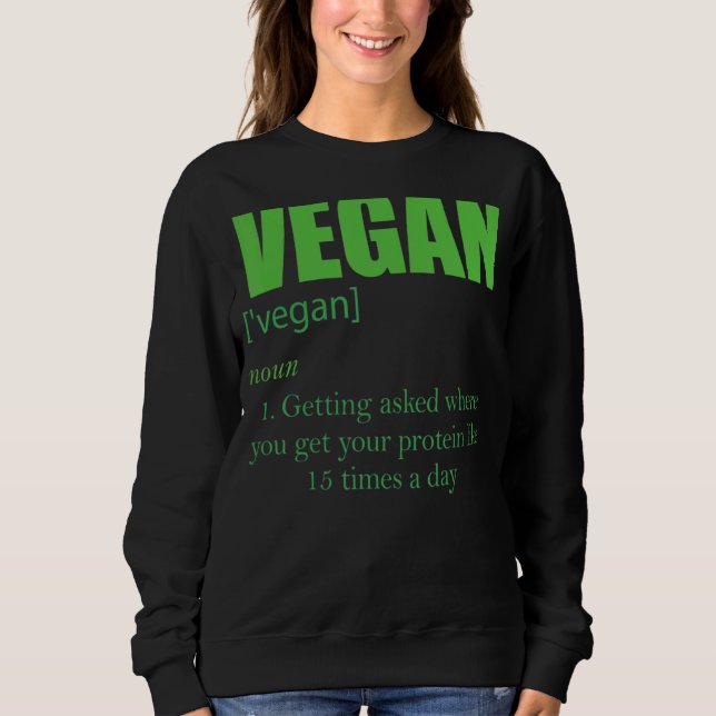 Vegan Definition - kom och fråga var du får dig T Shirt (Framsida)