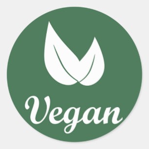 Vegan Design 1 vit på Grönten Runt Klistermärke