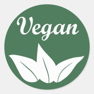 Vegan Design 2 vit på Grönten Runt Klistermärke