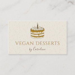 Vegan Desserts Cakes Neutralt Brown Pastel Bakery Visitkort