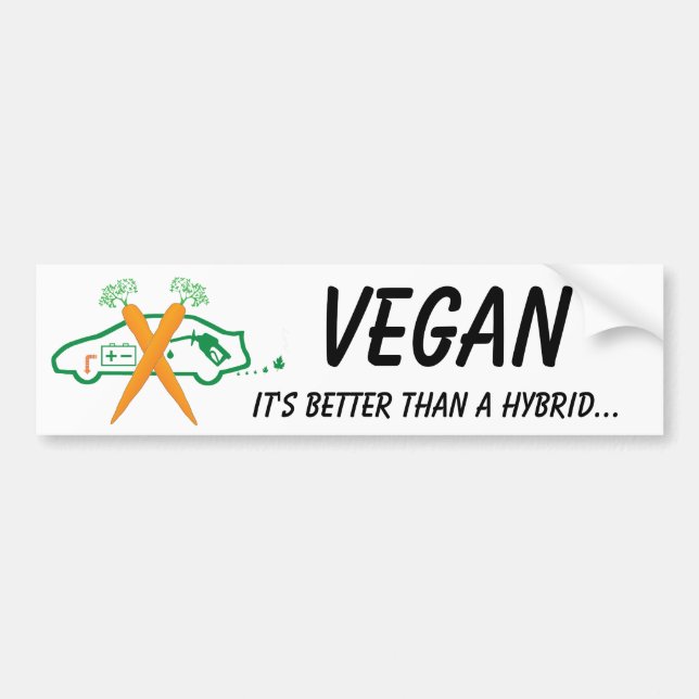 Vegan - det är bättre än hybrid- bildekal (Framsidan)