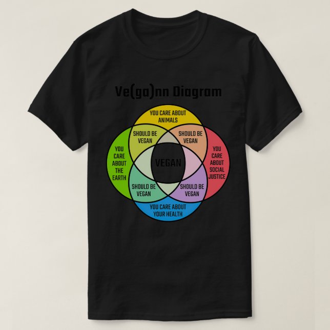 Vegan Diagram Ve ga nn Diagram T Shirt (Design framsida)