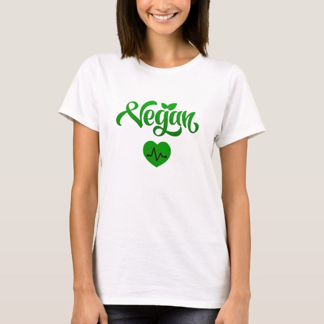 Vegan Diet Heart Healthy och Eco-Friendly Living T Shirt (Framsida)