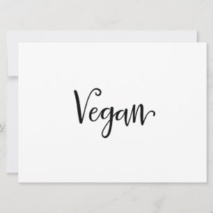 "Vegan" Dietesetesbehovsskylt Kalligrafi