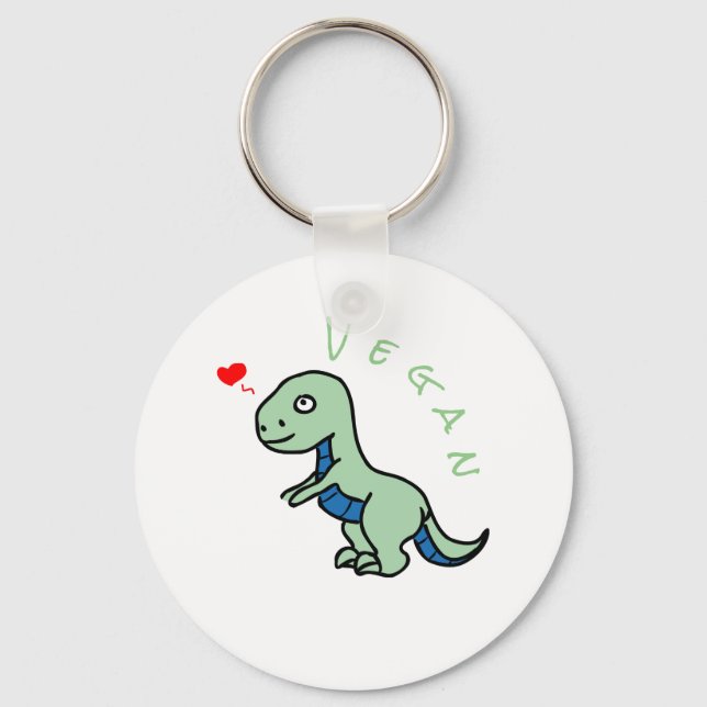 Vegan Dinosaur Kind Dino Kärlek Animals Nyckelring (Framsida)